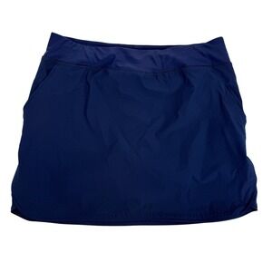 Lands‎ End Navy Blue Swim Skort Womens 14 Built In Shorts Pockets